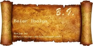 Beier Ibolya névjegykártya